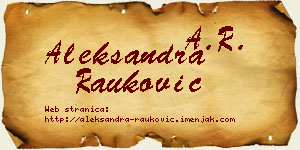 Aleksandra Rauković vizit kartica